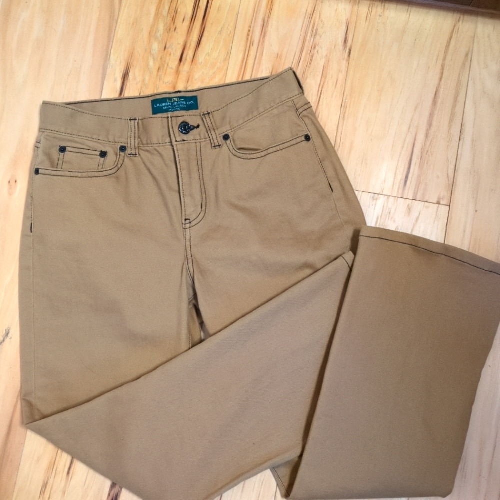 LRL Petit Ralph Lauren Mid Waist Khaki Jeans NWOT